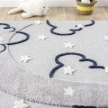Gri Renk Yumuşak Bukleli Bulut Ay Dokuma Halı Bebek Odası Çocuk Odası Genç Odası Halısı 9