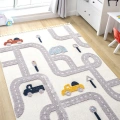 Yumuşak Renkli Bukleli Araba Yolu Dokuma Halı Bebek Odası Çocuk Odası Genç Odası Halısı 8