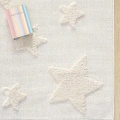 Krem Renk Yıldızlı Yumuşak Bukleli Dokuma Halı Bebek Odası Çocuk Odası Genç Odası Halısı 12