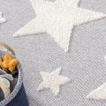 Gri Renk Yıldızlı Yumuşak Bukleli Dokuma Halı Bebek Odası Çocuk Odası Genç Odası Halısı 13