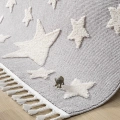 Gri Renk Yıldızlı Yumuşak Bukleli Dokuma Halı Bebek Odası Çocuk Odası Genç Odası Halısı 13