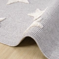 Gri Renk Yıldızlı Yumuşak Bukleli Dokuma Halı Bebek Odası Çocuk Odası Genç Odası Halısı 13
