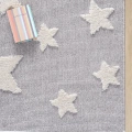 Gri Renk Yıldızlı Yumuşak Bukleli Dokuma Halı Bebek Odası Çocuk Odası Genç Odası Halısı 13