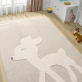 Bej Krem Yumuşak Bukleli Dokuma Halı Bebek Odası Çocuk Odası Genç Odası Halısı 18