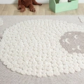 Krem Bej Yumuşak Bukleli Figürlü Dokuma Halı Bebek Odası Çocuk Odası Genç Odası Halısı 21