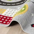 Trafik Arabalı Dokuma Halı Yıkanabilir Çocuk Halısı Anaokul Kreş Oyun Halısı GRİ