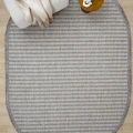 Oval Gri Halı Modern Oturma Odası Salon Mutfak Koridor Antre Balkon Çocuk Odası Halısı 0011
