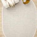 Oval Bej Halı Modern Oturma Odası Salon Mutfak Koridor Antre Balkon Çocuk Odası Halısı 0019