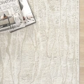 Modern Krem Saçaklı Dokuma Halı Yolluk Antre Oturma Odası Salon Mutfak Halısı
