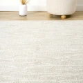 Modern Krem Saçaklı Dokuma Halı Yolluk Antre Oturma Odası Salon Mutfak Halısı