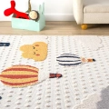 Yumuşak Bukleli Bebek Odası Çocuk Odası Genç Odası Dokuma Halı Turuncu Balonlu Bulutlu Halı 23