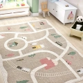 Yumuşak Dokuma Halı Leke Tutmaz Araba Yolu Bebek Odası Çocuk Odası Genç Odası Halısı Oyun Yol
