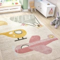 Yumuşak Dokuma Halı Leke Tutmaz Uçak Figürlü Bebek Odası Çocuk Odası Genç Odası Halısı UÇAK
