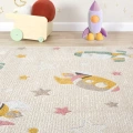 Yumuşak Dokuma Halı Leke Tutmaz Uçak Roket Figürlü Bebek Odası Çocuk Odası Genç Odası Halısı ROKET
