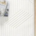 Beyaz Yumuşak Dokulu Halı Kilim Salon Mutfak Koridor Yolluk Dokuma Makine Halısı 001