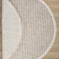Bej Daire Yuvarlak Modern Dokuma Halı Bukleli BEJ DAİRE
