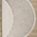 Bej Yuvarlak Yıkabilir Halı Salon Oturma Odası Mutfak Koridor Yolluk Dokuma Makine Halısı 0012 DAİRE