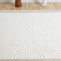 Beyaz Bej Yumuşak Yapılı Bordürlü Dokuma Halı Salon Mutfak Koridor Yolluk Dokuma Makine Halısı 0021