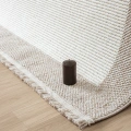 Beyaz Bej Yumuşak Yapılı Bordürlü Dokuma Halı Salon Mutfak Koridor Yolluk Dokuma Makine Halısı 0021