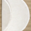Beyaz Daire Yuvarlak Modern Dokuma Halı Bukleli BEYAZ DAİRE