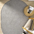 Gri Oval Dokuma Halı Salon Oturma Odası Yatak Odası Koridor Yolluk Halısı GRİ OVAL