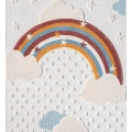 Yıkanabilir Bebek Çocuk Odası Halısı Gökkuşak Desenli Leke Tutmaz Antibakteriyel Antialerjik AYAZ 10