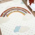 Yıkanabilir Bebek Çocuk Odası Halısı Gökkuşak Desenli Leke Tutmaz Antibakteriyel Antialerjik AYAZ 10