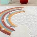 Yıkanabilir Bebek Çocuk Odası Halısı Gökkuşak Desenli Leke Tutmaz Antibakteriyel Antialerjik AYAZ 10