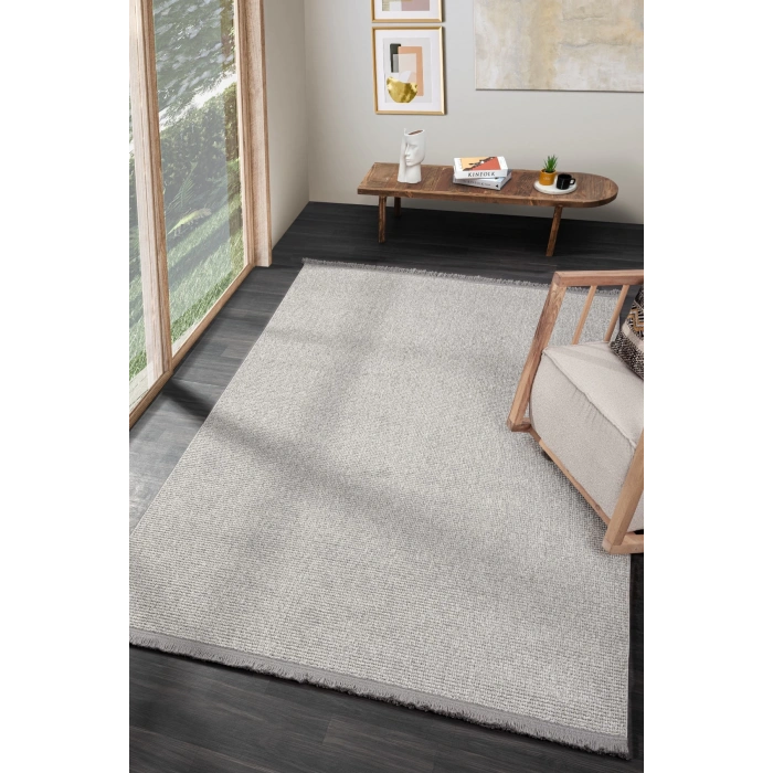 Gri Dokuma Halı Bukleli Salon Oturma Odası Yatak Çocuk Odası Koridor Halısı Yolluk Gri