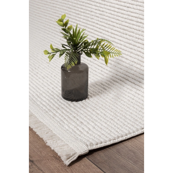 Beyaz Dokuma Halı Bukleli Salon Oturma Odası Yatak Çocuk Odası Koridor Halısı Yolluk Beyaz