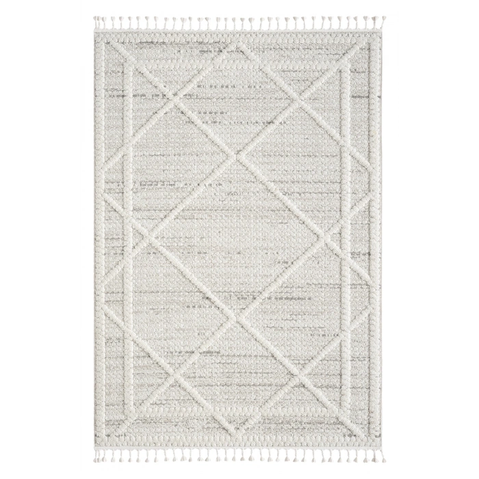 Krem Modern Desen Dokuma Halı Oturma Odası Salon Mutfak Antre Yolluk Halısı