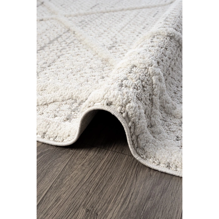 Krem Modern Desen Dokuma Halı Oturma Odası Salon Mutfak Antre Yolluk Halısı