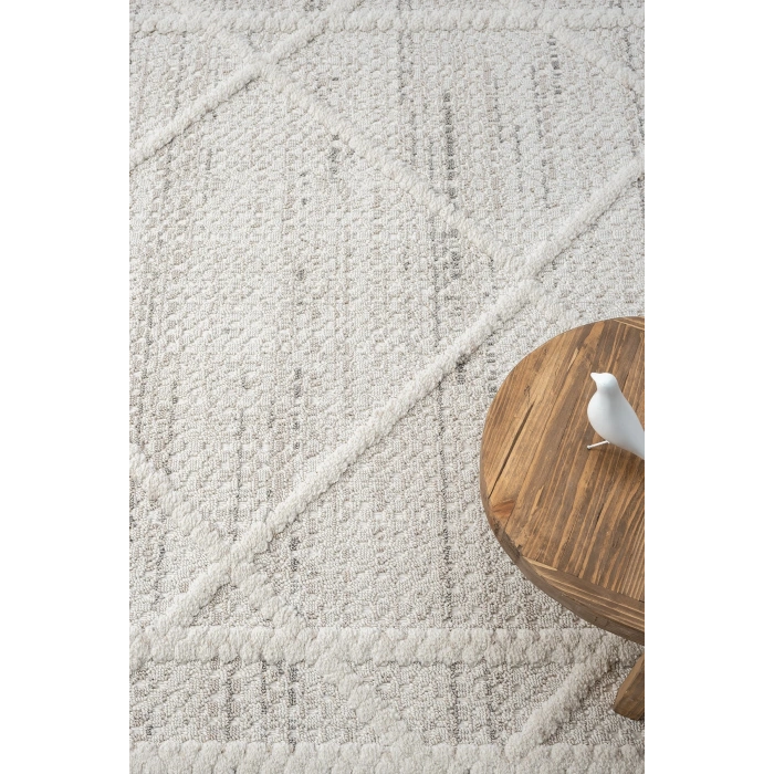 Krem Modern Desen Dokuma Halı Oturma Odası Salon Mutfak Antre Yolluk Halısı