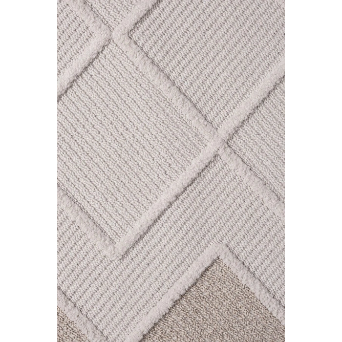 Krem Bej Modern Dokuma Halı Bukleli Yolluk Antre Oturma Odası Salon Mutfak Halısı