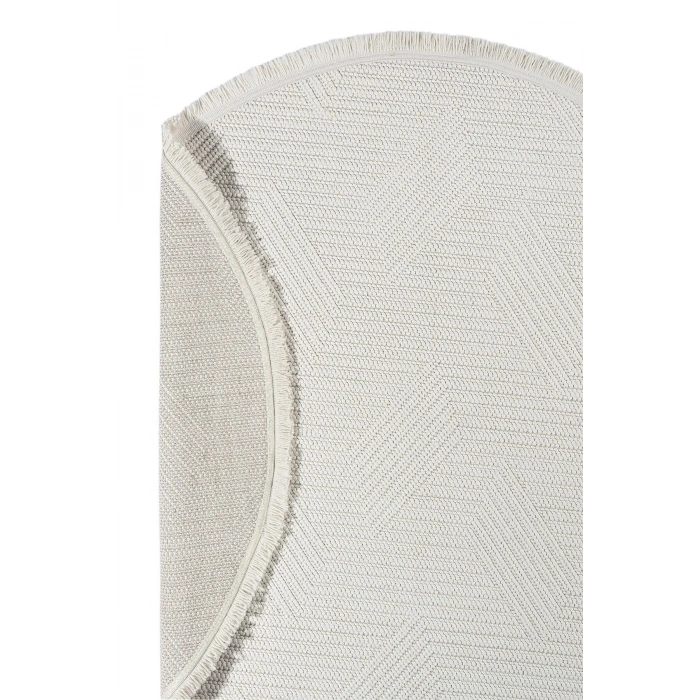 Beyaz Yumuşak Dokulu Daire Halı Kilim Salon Mutfak Koridor Yolluk Dokuma Makine Halısı 001 DAİRE