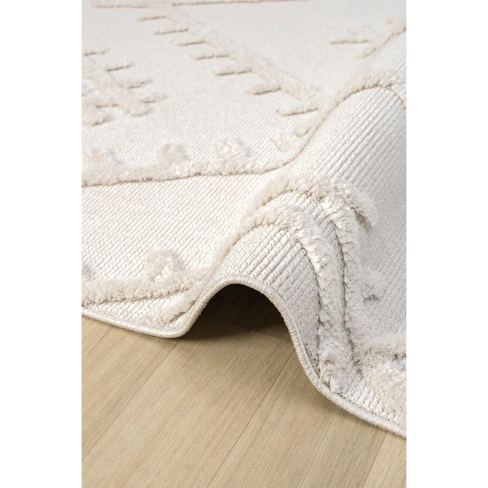 Krem Modern Dokuma Halı Yolluk Antre Oturma Odası Salon Mutfak Halısı