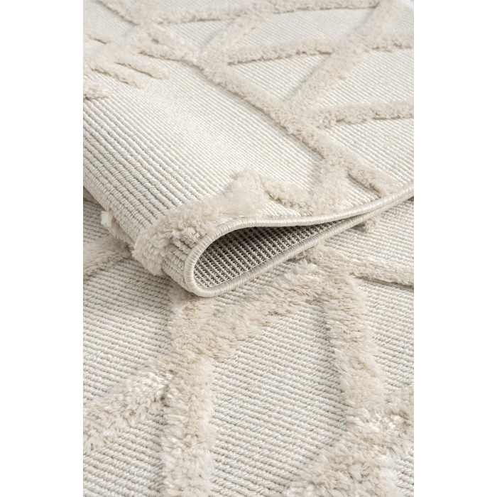 Krem Modern Dokuma Halı Yolluk Antre Oturma Odası Salon Mutfak Halısı