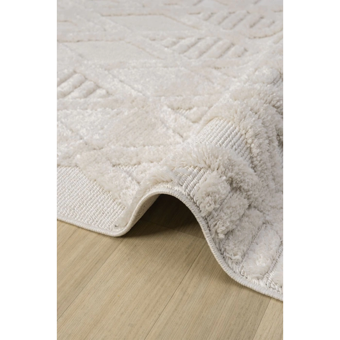 Krem Modern Dokuma Halı Yolluk Antre Oturma Odası Salon Mutfak Halısı