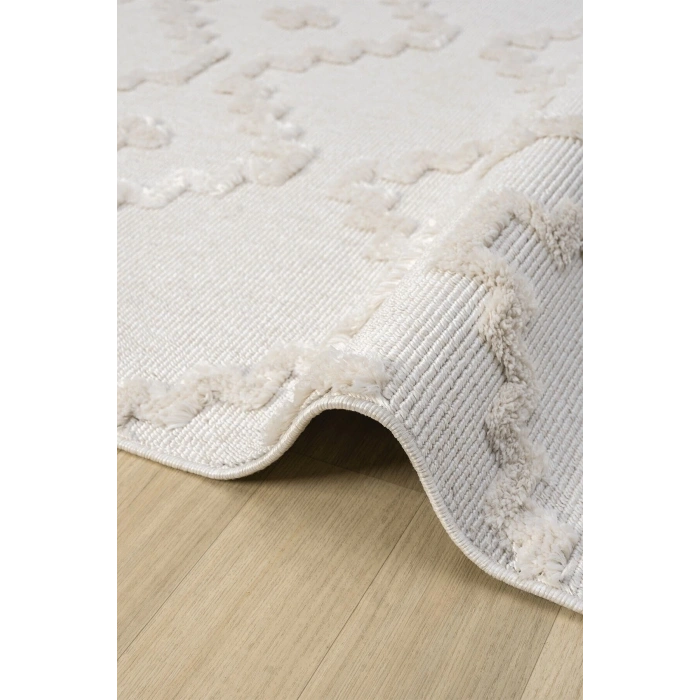 Krem Renk Modern Dokuma Halı Yolluk Antre Oturma Odası Salon Mutfak Halısı