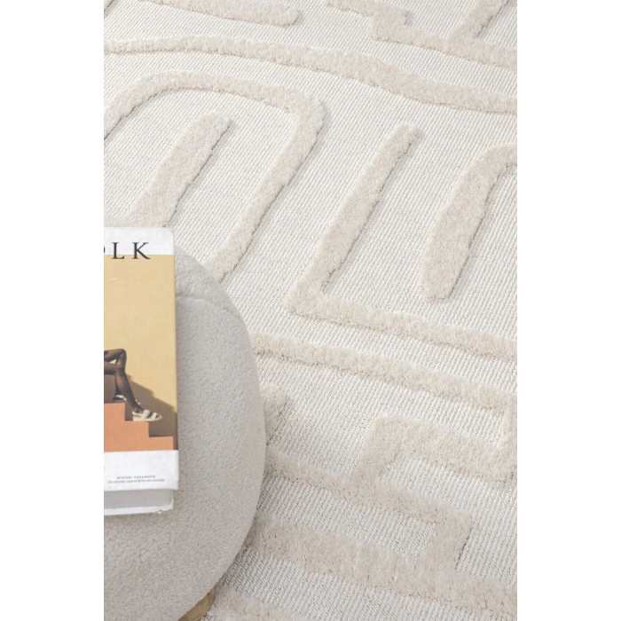 Krem Renk Modern Dokuma Halı Yolluk Antre Oturma Odası Salon Mutfak Halısı