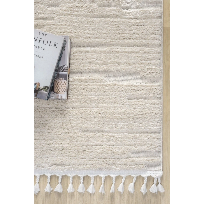 Krem Renk Modern Dokuma Halı Yolluk Antre Oturma Odası Salon Mutfak Halısı