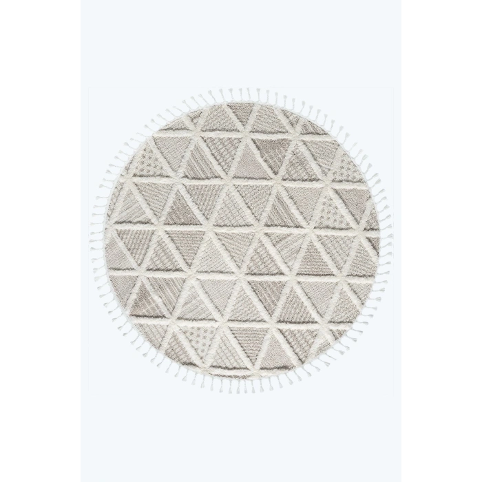 Beyaz Bej Yumuşak Yuvarlak Yıkanabilir Dokuma Halı Çocuk Odası Oturma Odası Salon Halısı YUVARLAK