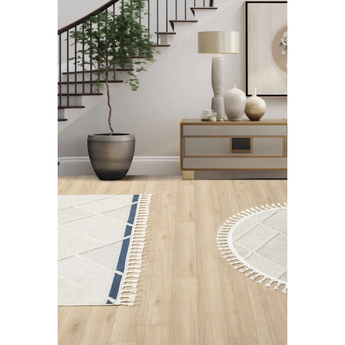 Yıkanabilir Saçaklı Yuvarlak Dokuma Halı Yolluk Antre Oturma Odası Salon Mutfak Halısı YUVARLAK