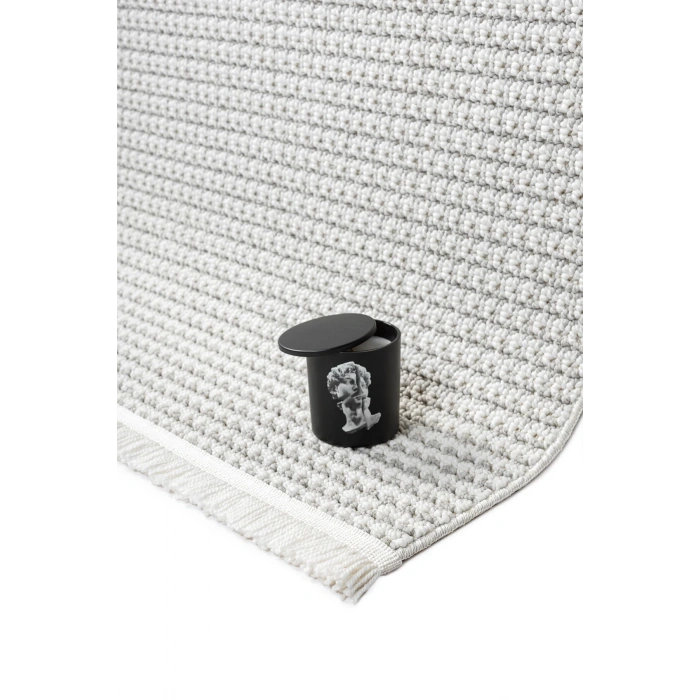 Beyaz Gri Yumuşak Dokulu Halı Kilim Salon Mutfak Koridor Yolluk Dokuma Makine Halısı 0014