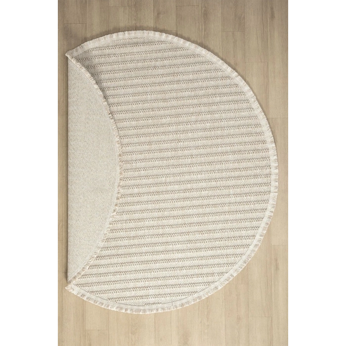 Bej Kahverengi Yuvarlak Dokuma Halı Salon Mutfak Koridor Yolluk Dokuma Makine Halısı 0019 DAİRE