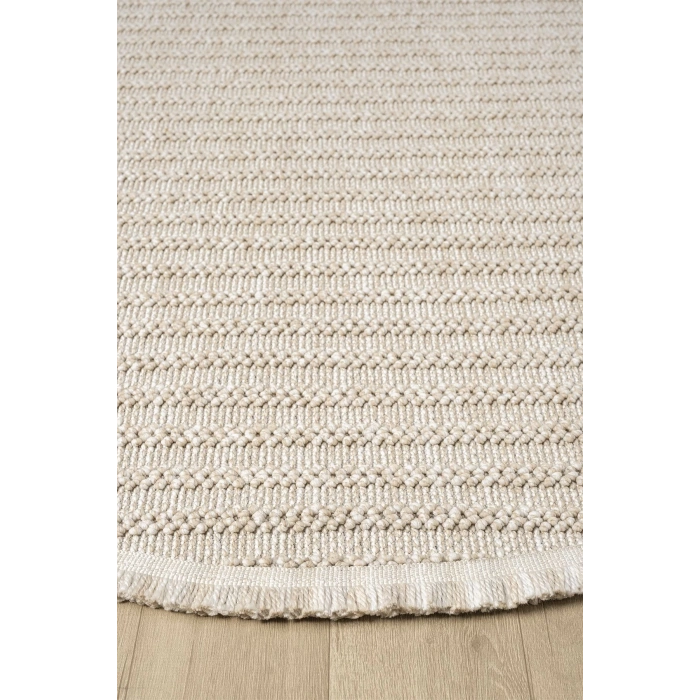 Bej Kahverengi Yuvarlak Dokuma Halı Salon Mutfak Koridor Yolluk Dokuma Makine Halısı 0019 DAİRE