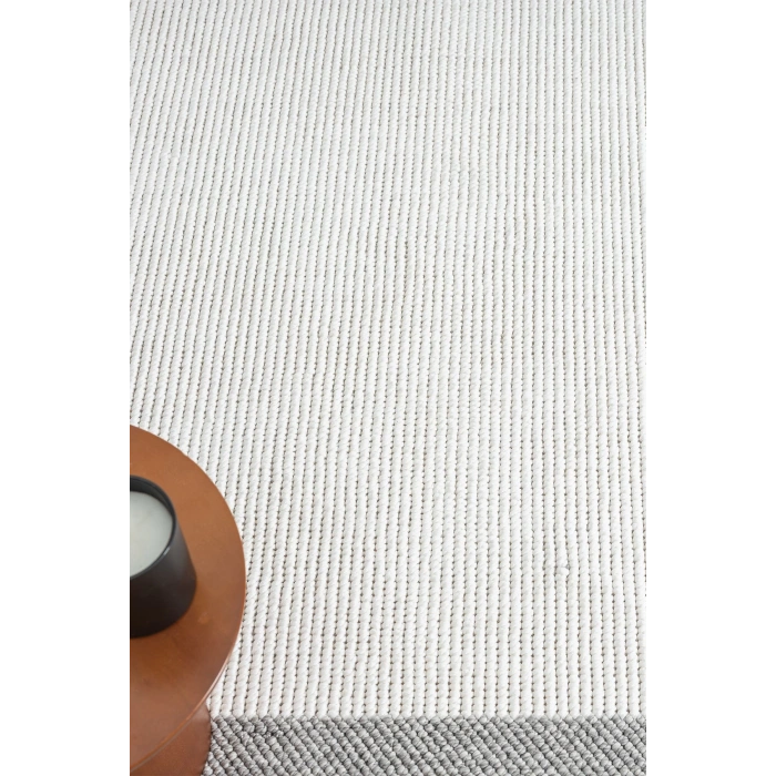 Beyaz Gri Yumuşak Dokuma Halı Bordürlü Salon Mutfak Koridor Yolluk Dokuma Makine Halısı 0020