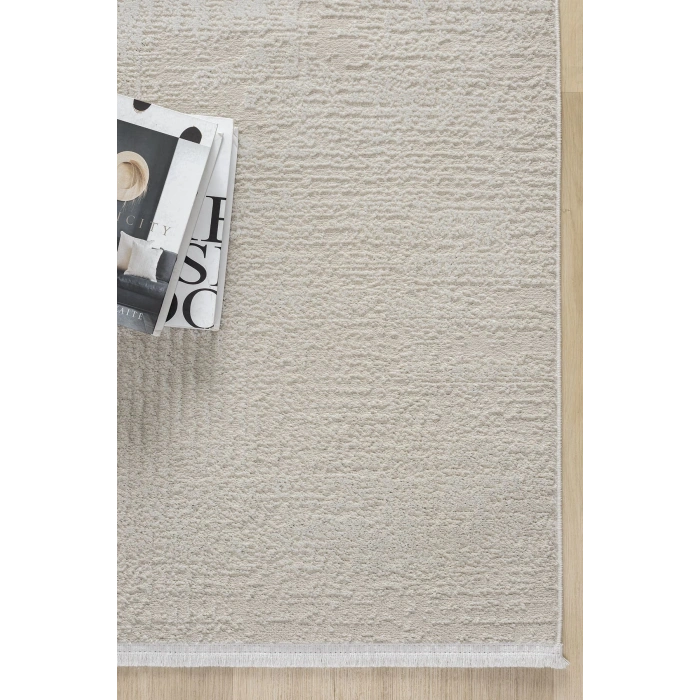 Modern Dokuma Halı Yıkanabilir Yolluk Antre Oturma Odası Halısı Salon Halısı Grimsi BEYAZ