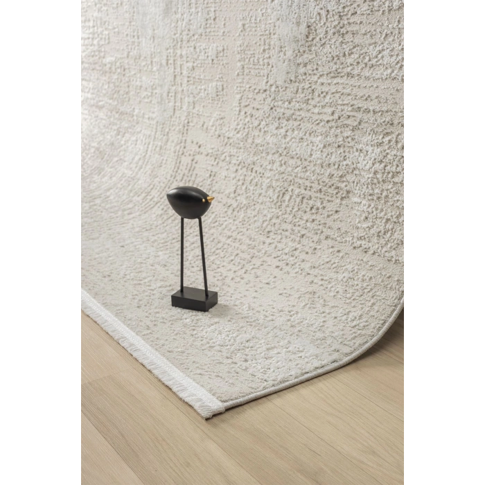 Modern Dokuma Halı Yıkanabilir Yolluk Antre Oturma Odası Halısı Salon Halısı Grimsi BEYAZ