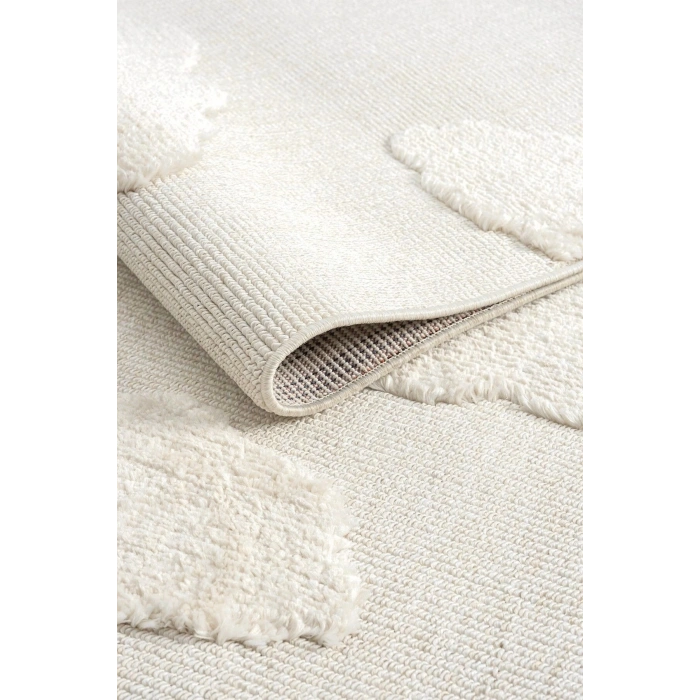 Bulut Desenli Krem Renk Dokuma Halı Bebek Odası Çocuk Odası Halısı 1